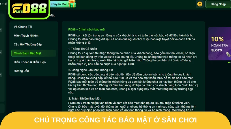 Trang chủ 5 Chú trọng công tác bảo mật ở sân chơi