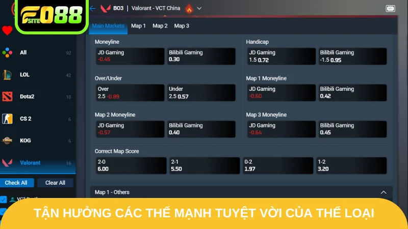E-Sport Fo88 - Tận Hưởng Thể Thao Điện Tử Hốt Thưởng Lớn 3 Tận hưởng các thế mạnh tuyệt vời của thể loại
